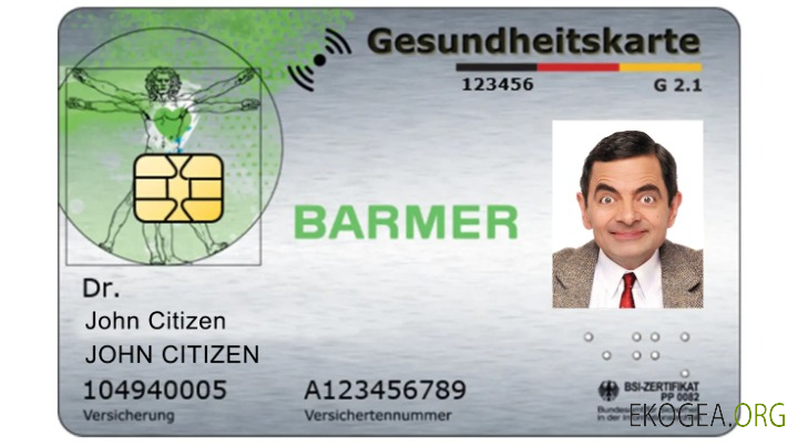 Allemagne Carte d'assurance maladie de la compagnie d'assurance maladie Barmer